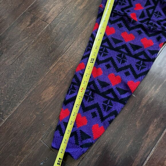 NWT Vintage Objectives Tunic Sweater Purple W Black & Red Hearts NOS Size Large - Picture 11 of 12